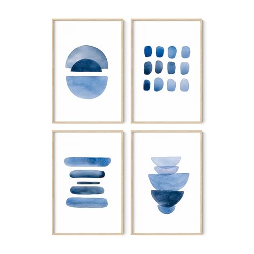 HAUS AND HUES Abstract Blue Wall Art Prints – Set