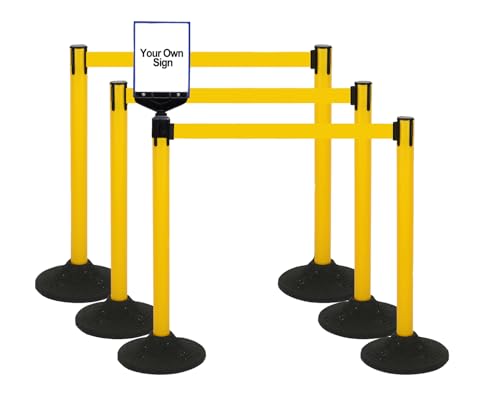 41 Yellow Crowd Control Stanchion Set (6 Pack)
