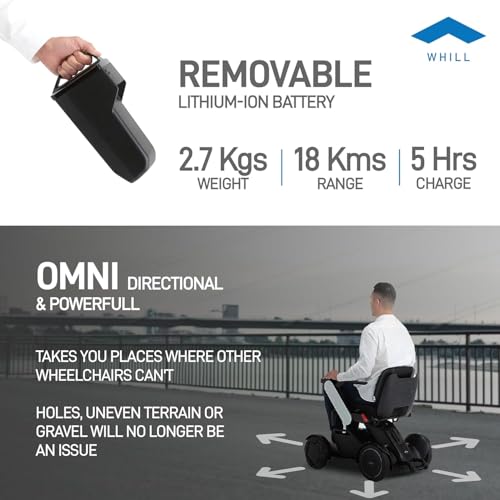 Image of WHILL C2 Model Electric Wheelchair Personal Mobility Vehicle with Omni Wheel 16 inch | 5 Year Warranty | Powerful Superior Handling, User Weight: Upto 120kg | App Connected Controller | Famous Japanese Brand, Now in India