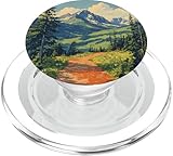 Mountain Trail With View Vintage Landscape Merch