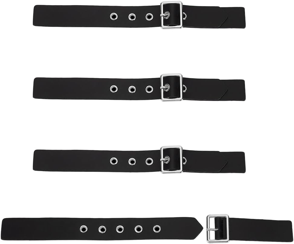 FINGERINSPIRE 4 Sets Leather Sew-On Toggles Closures Black Imitation Leather Snap Toggle Sewing On Snap Buckle Metal Clasp Fasteners Replacement Snap Toggle Sewing Accessories for Coat Jacket DIY