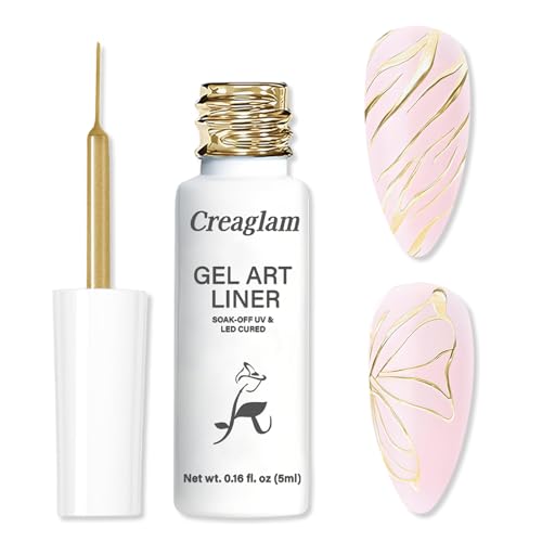 GAOY White Swirl Gel Nail Polish Art Liner, 12ml Classic Color Nail Paint Design with Thin Brush, UV Light Cure for DIY French Manicure at Home