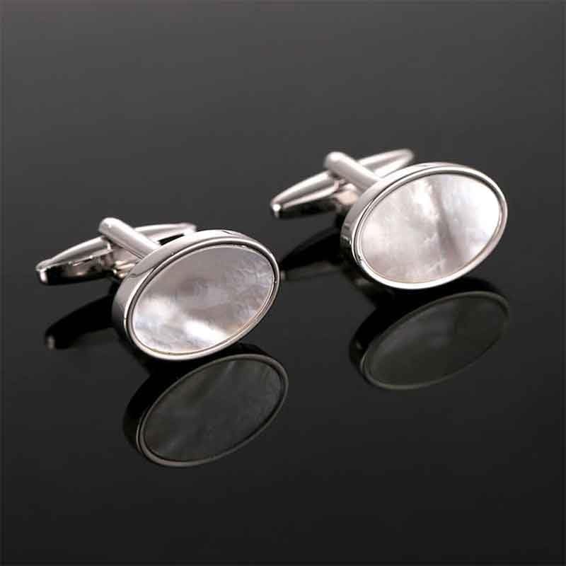 Cufflinks Elliptical Shell Cuff-link Business Dress Sleeve Button Men's French Shirt