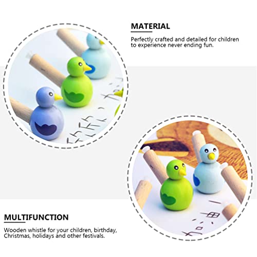 POPETPOP 12 Stks Houten Vogel Fluitjes Schattig Dier Fluitje Beltoys Muziekinstrument Voor Kinderen Verjaardagscadeau… - Image 4
