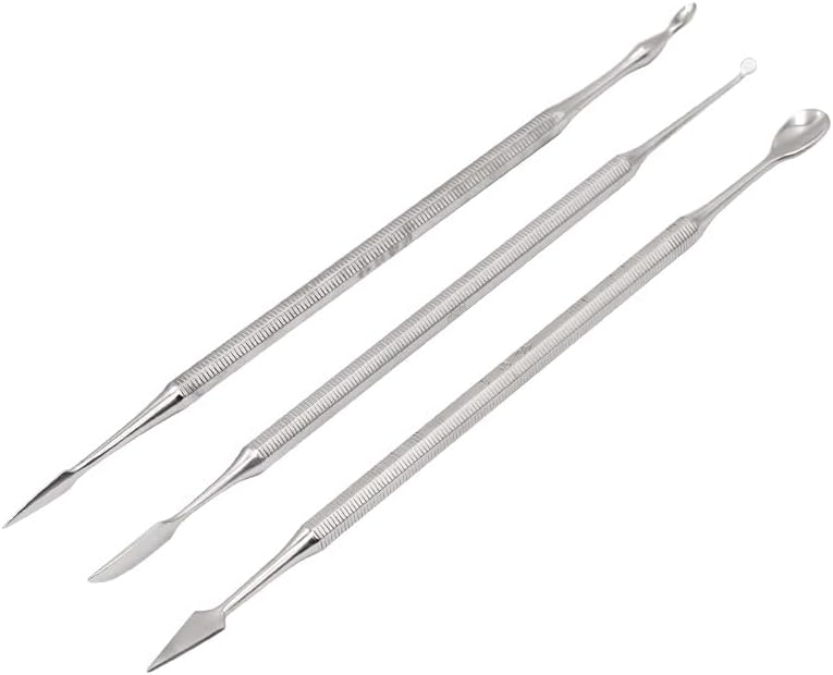 3pcs Dental Wax Carving Knife Stainless Steel Technician Wax Carving Kit Wax Knife Double Head Side Clay Carving Wax Tool Set
