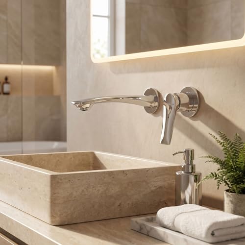 Robinet encastré Vision Box Ottone en chrome éclatant pour douche design - 6