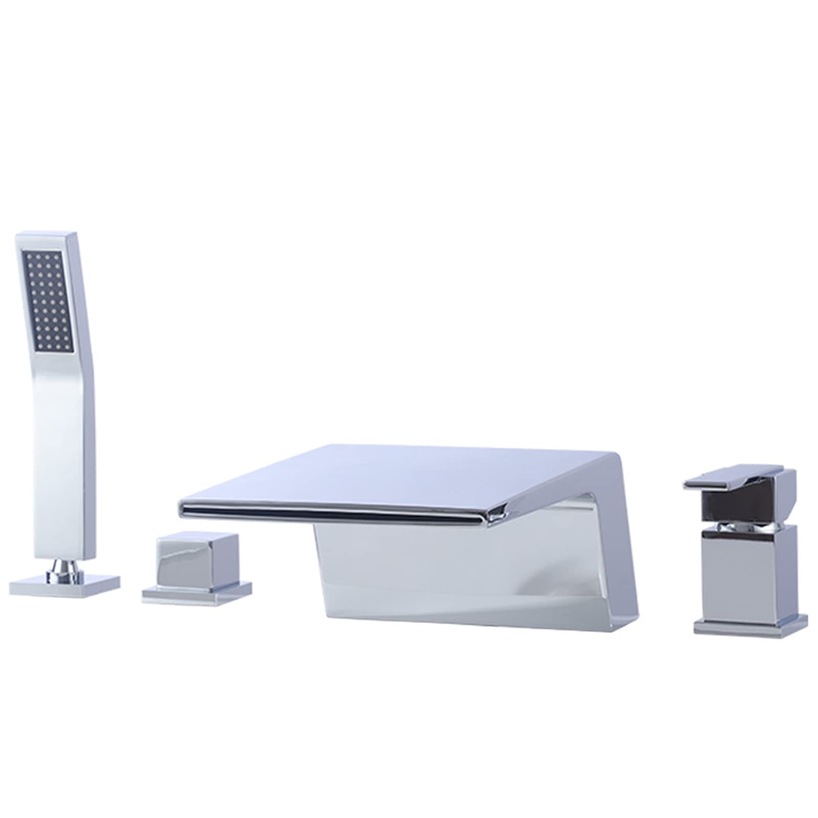 Grifo para bañera Grifo para bañera en Cascada Grifo para baño de latón Grifo para bañera con Control Dual frío y Caliente con Relleno para bañera con Ducha de Mano Grifo para Ducha con Doble manija