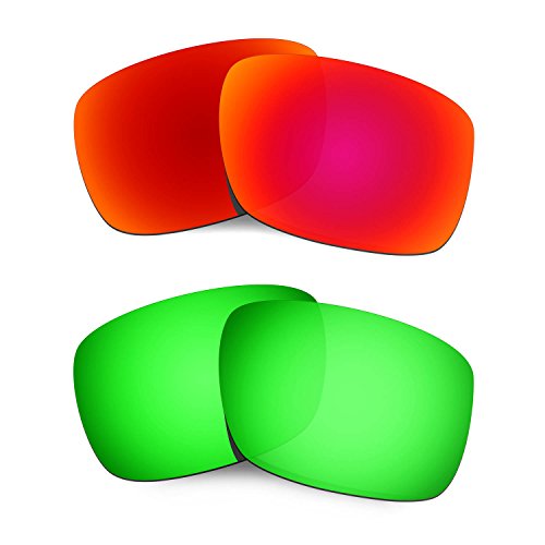 Lentille pour Oakley Drop Point rouge et vert : verre de rechange renforcé