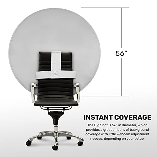 Webaround Big Shot 56" | Grey | Portable Collapsible Webcam Backdrop | Attaches To Any Chair | Wrinkle-Resistant Fabric | Ultra-Quick Setup And Takedown | Perfect For Zoom, Webex, Teams, Etc. #TOP3