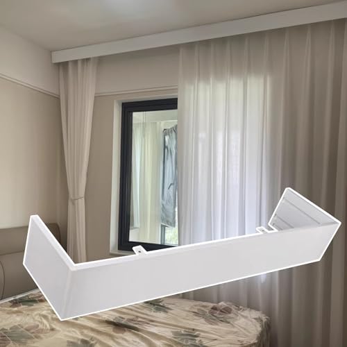 Sleek Extra Long Ceiling Curtain Panel with Track Decorative Valance for Hospitals & Studios - 3.2m (10.5ft) Elegant Room Divider & Privacy Solution