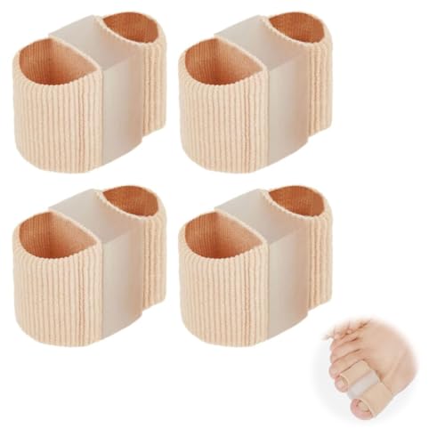 OUDQFCJ 4 Pezzi Divaricatori per Dita dei Piedi in Silicone con 2 Anelli, Separatori per Alluce Valgo Correttivo per Donna e Uomo