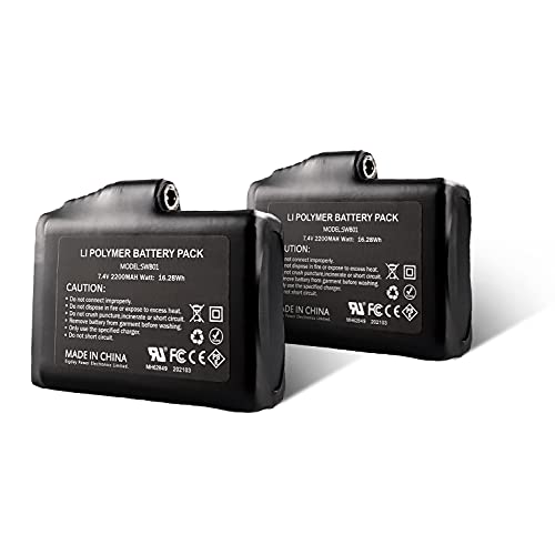 SNOW DEER 7.4V 2200MAH Rechargable Li-ion Batteries for Heated Gloves Socks Hats (2pcs Battary only,not Include Charger)