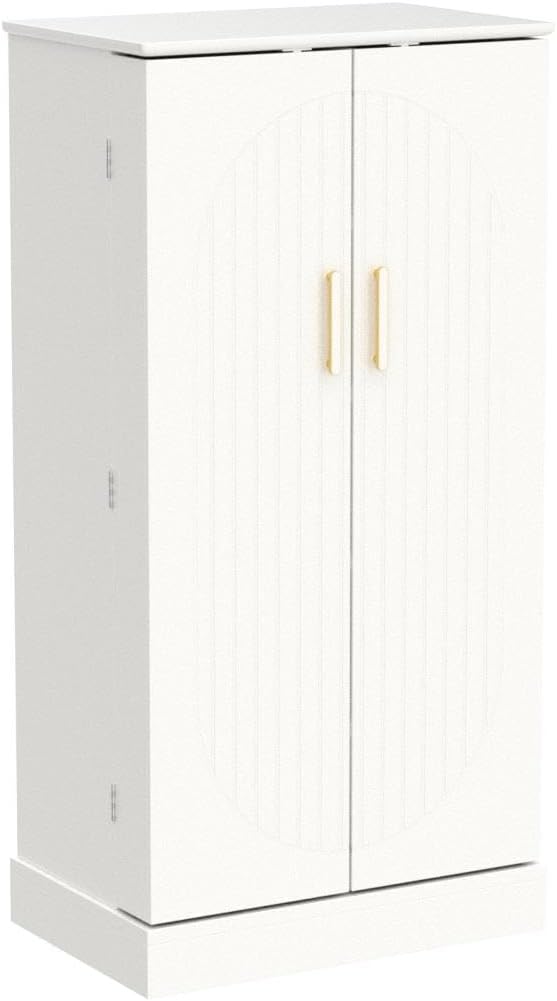 47” Kitchen Pantry Cabinets, Freestanding Kitchen Pantry Storage Cabinet with Doors and Adjustable Shelves, Buffet Cupboards Storage Cabinet for Home Office Use, White
