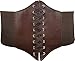 HOEREV Elastic Wide Band Elastic Tied Waspie Corset Waist Belt,Small,Brown