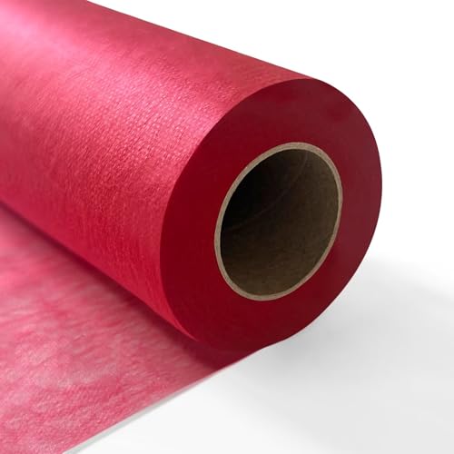 Chemin de Table en Non-tissé, ruban de table, Nappe décorative, Polyvalent, 30 cm x 50 m, Rouge, pour Mariages, Anniversaire, Fêtes, Décoration de Table...