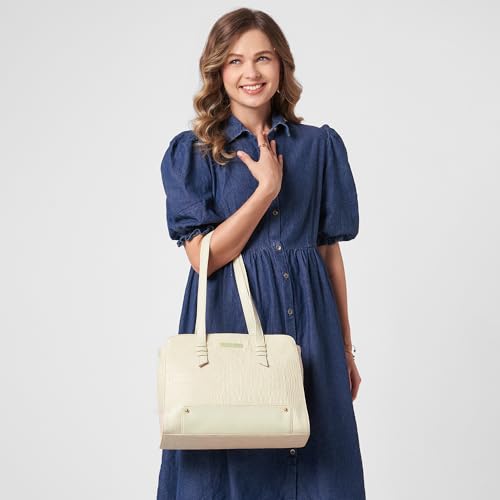 Image of Caprese Sansa Large Satchel Shoulder Bag for Women with Multiple Compartments & Zipper Closure | Versatile Shoulder, Crossbody & Handheld Bag for Work, Travel, and Everyday Use