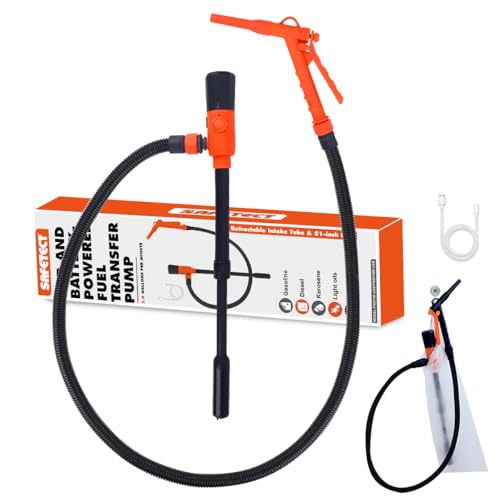 Siphon Pump for Gasoline, USB/AA Powered, 2.8 GPM, 51" Hose