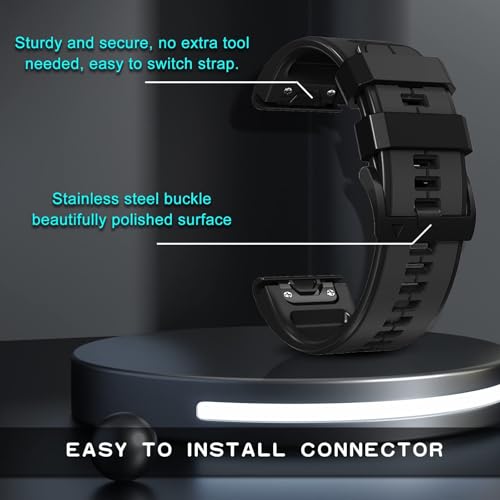 Bracelet QuickFit 22mm anti-transpira​tion en silicone pour Garmin Fēnix