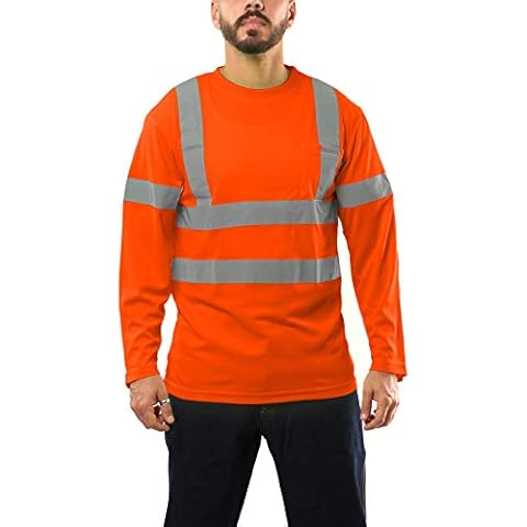 Kolossus High Visibility T Shirt Class 3 Reflective Safety (4X-Large, Orange) Cover