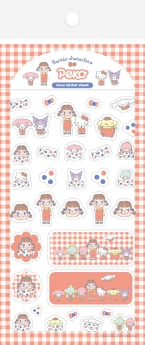 古川紙工 PEKO×サンリオキャラクターズ シール 透明シールシート チェックＡ QS350のサムネイル
