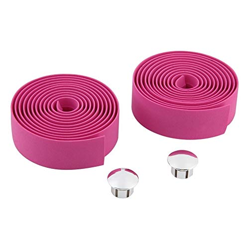 KEKDORY Hochwertige Bunte Radfahren Griff Gürtel Fahrrad Cork Lenkerband Wrap +2 Bar Free - Pink