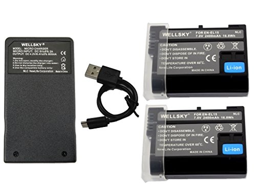 WELLSKY EN-EL15 EN-EL15a EN-EL15b EN-EL15c ݊obe[ 2_ + MH-25 MH-25a [ y ] USB Type C } ݊[d obe[`[W[ 1_ [ iƓ悤gp\ c