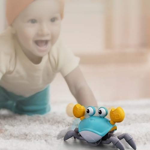 Giffy/Oyuncak Emeklemeye Yardımcı 3 Kademeli Hız Kapatıp Açılabilen Müzikli Sensörlü Dahili Şarjlı Yengeç Yatay Hareketli (MAVİ) - Görsel 5