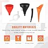 LSKASELUE 3 PCS Automotive Funnels Set, Wide Mouth Filling Funnel with Flexible Long Hose, Plastic Right Angle Funnel with Detachable Spout & Filter for Water Gasoline Coolant
