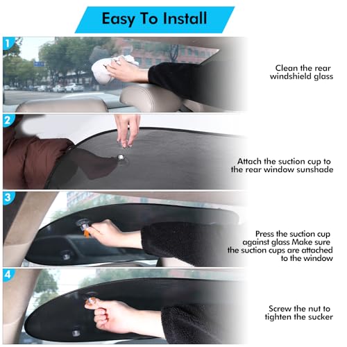 ZATOOTO Auto Sonnenblende für Heckscheibe, Sonnenschutz Auto Baby, Faltbare Auto Heckscheibe Sonnenblende mit Saugnäpfen, Mesh Heckscheibenblende, UV Schutz, 100x40 cm