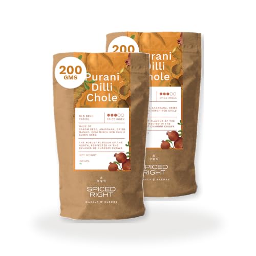 Image of Spiced Right Purani Dilli Chana /Chole Masala Powder | Pack of 2 | 200g |Blended with Traditional Indian Spice & Flavors for an Authentic Taste | Best for Cooking Sabji, Chhole, Chana, & Chickpeas.