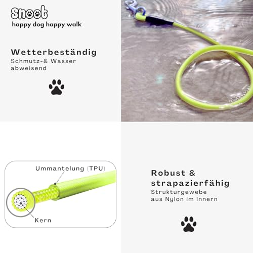10m Rundleine, Schleppleine, Neon-Gelb, Hundeleine, Trainingsleine, sehr stabil, schmutz- und wasserabweisend