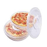 FMOACEN 2PCS 11.5 Inch Clear Pie Containers With Lids and Handle Round Pie Carrier Reusable 2 Compartments Pizza box Leftover Pizza Keeper for Food Cake Cheesecake Tortilla Pastry