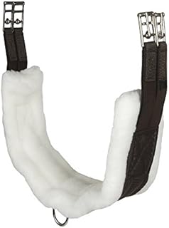INTREPID INTERNATIONAL Fleece English Girth with Double Elastic, Brown/White Fleece, 50