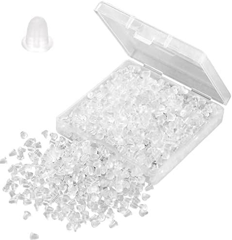 Silicone Earring Backs Clear Earring Backings for Studs Rubber Soft Ear Backs Earring Replacement Stopper for Women (400 Pcs)