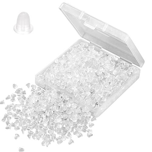 Silicone Earring Backs Clear Earring Backings For Studs Rubber Soft Ear Backs Earring Replacement Stopper For Women (400 Pcs) #TOP2