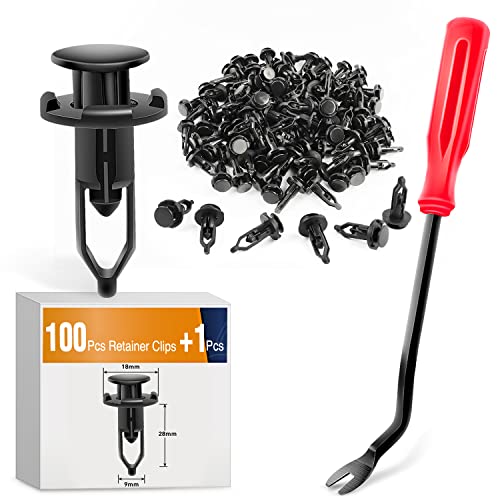 Image of GOOACC 100PCS Nylon Push-Type Automotive Clips Rivet Retainer Fender Bumper Fasteners for Toyota #52161-02020 9mm,1PC Bonus Remover