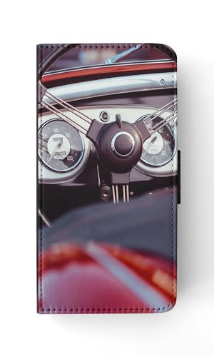 Retro Vintage CAR Speedometer FLIP Wallet Phone CASE Cover for Apple iPhone 15