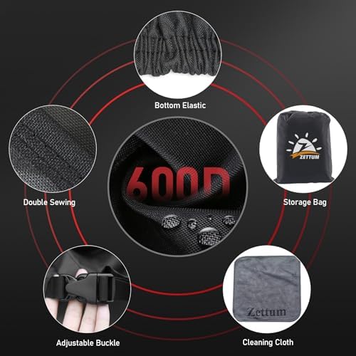 Zettum Snow Blower Cover - 600D Snowblower Covers Heavy Duty Waterproof, Outdoor Snow Thrower Cover Universal Fit for EGO, Honda, Cub Cadet, Ryobi, Ariens, Troy Bilt, Snow Joe, Toro and PowerSmart - 3