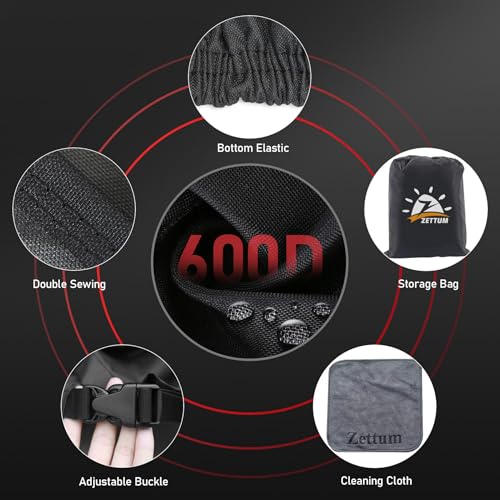 Zettum SNBC-60-BLK Snow Blower Cover - 600D Snowblower Covers Waterproof Heavy Duty, Outdoor Snow Thrower Cover Universal Fit For Ego, Honda, Ryobi, Cub Cadet thumb #3