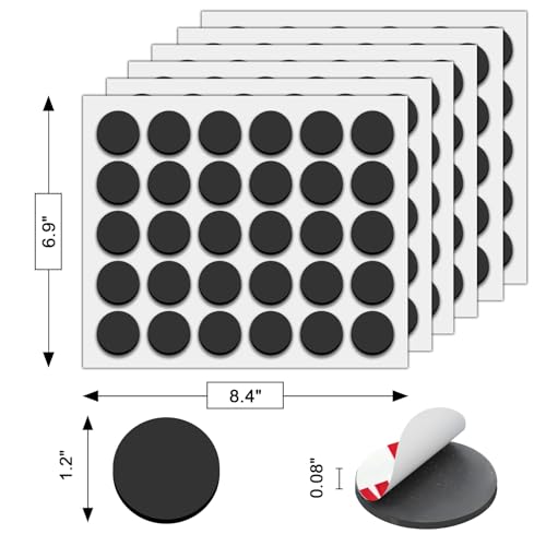 Image of Towjug Magnetic Dots with Adhesive Backing (Diameter 1.2 inch x 0.08 inch), 180 Pieces Anisotropy Magnets Dots for DIY Craft Art Projects