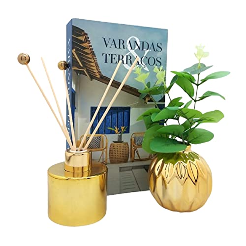 Conjunto Livro Decorativo Moderno Gold Design Tendência