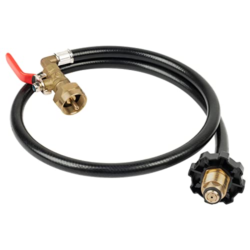 GASPRO 1 lb Propane Tank Refill Adapter Kit, Universal 3 ft Hose with Safety Shutoff Valve, Easily Fill 1 lb Bottles from 20 lb Tank