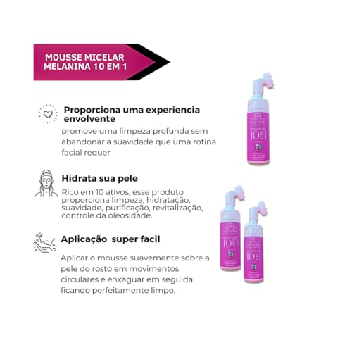 Mousse Micelar 10 Em 1 - Melanina By Phálle beauty