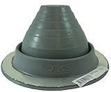 EAGLE 1 EPDM Flexible Roofing Pipe Flashing Boots - On Site Adjustable Roof Pipe Jack Boot with Round Base (Standard Gray, 3)