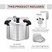 T-fal 22-Quart Aluminum Pressure Canner, 3 PSI Settings, Home Canning, Includes Racks & Canning Guide, Large Capacity, Pressure & Water Bath Canning for Vegetables, Meats, Seafood & Fruits, Silver