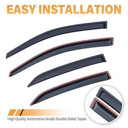 Image of Rain Guards Compatible with 2009-2013 Toyota Corolla, Acrylic Slim Style Window Visor Rain Guard, Side Window Deﬂector for Toyota Corolla Accessories 4 Pieces, 2010 2011 2012