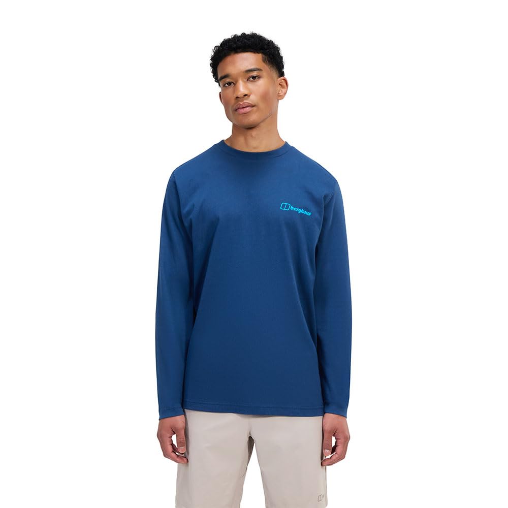 Berghaus Men's Grappled T-Shirt | 100% Cotton Non-Technical T-Shirt, Hale Navy, XL