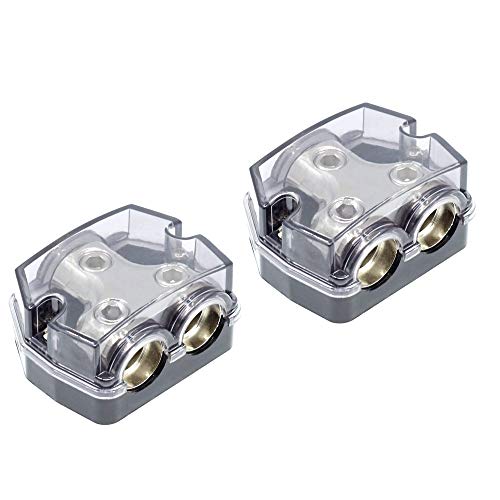 ZOOKOTO 1X0GA In/2X0GA Out Power Distribution Block, Auto Car Audio Amplifier 1 in 2 Ways Fuse Holder Circuit Protector (2 Way 2Pcs) ZOOKOTO 1X0GA In/2X0GA Out Power Distribution Block, Auto Car Audio Amplifier 1 in 2 Ways Fuse Holder Circuit Protector (2 Way 2Pcs)