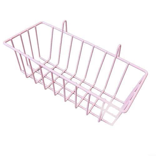 Iron Art Plateau d'étagère avec panier suspendu pour cuisine, garde-manger et salle de bain en rose, noir, blanc (1)