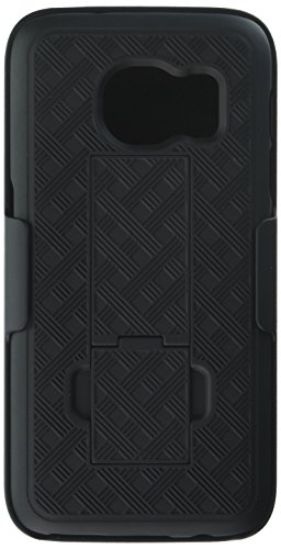 Galaxy S7 Case, Heavy Duty Samsung Galaxy S7 Belt Clip Case Super Slim Hard Shell Holster Clip Cover with Kickstand and Swivel Belt Clip for Galaxy S 7 Cell Phone Black